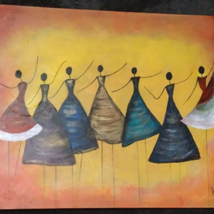 Tela Abstrata Dança das 7 Moças